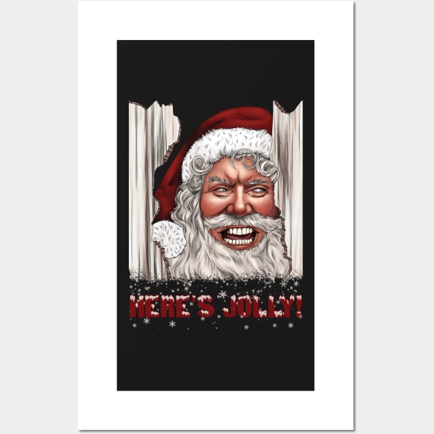 Here's Jolly Funny Horror Santa Claus Christmas Wall Art by TheGhoulishGarb